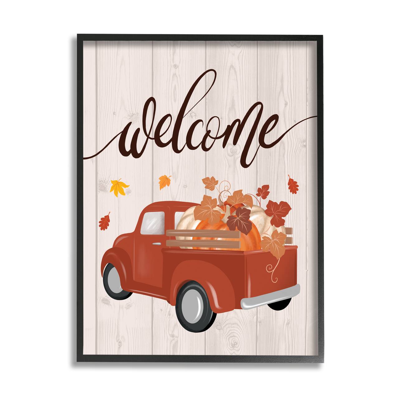 Stupell Industries Country Pumpkin Harvest Welcome Framed Giclee Art